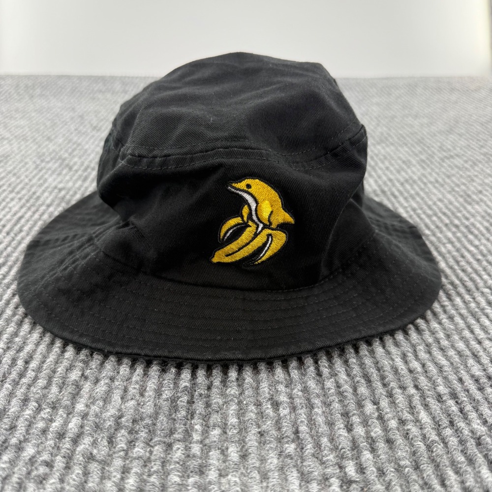TIDE081 Bandan The Banana Dolphin Bucket Hat Black Embroidered Indie Streetwear